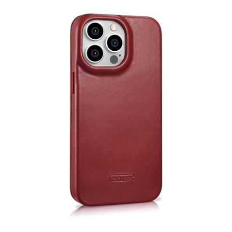 Skórzane etui iPhone 14 Pro Max z klapką magnetyczne MagSafe CE Oil Wax Premium Leather bordowy Skórzane etui iPhone 14 Pro Max z klapką magnetyczne MagSafe CE Oil Wax Premium Leather bordowy