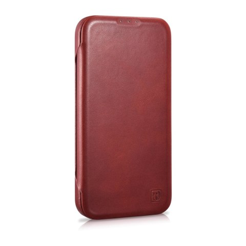 Skórzane etui iPhone 14 Pro Max z klapką magnetyczne MagSafe CE Oil Wax Premium Leather bordowy Skórzane etui iPhone 14 Pro Max z klapką magnetyczne MagSafe CE Oil Wax Premium Leather bordowy