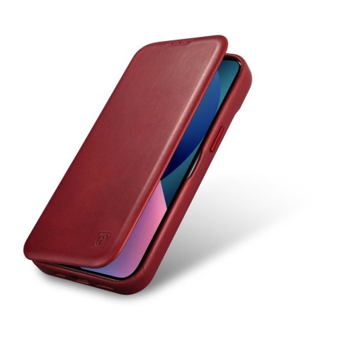 Skórzane etui iPhone 14 Pro Max z klapką magnetyczne MagSafe CE Oil Wax Premium Leather bordowy Skórzane etui iPhone 14 Pro Max z klapką magnetyczne MagSafe CE Oil Wax Premium Leather bordowy