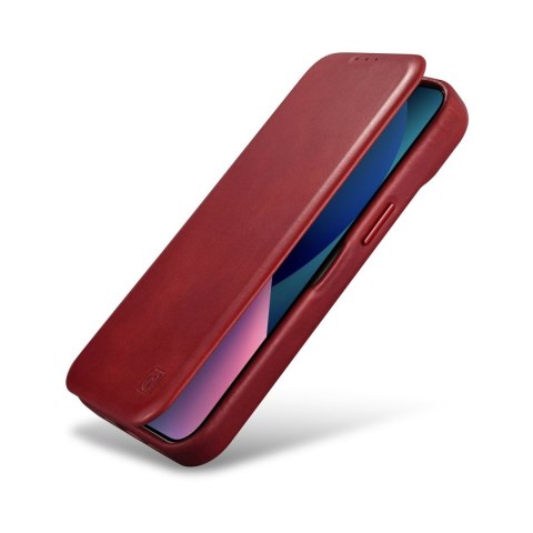 Skórzane etui iPhone 14 Pro Max z klapką magnetyczne MagSafe CE Oil Wax Premium Leather bordowy Skórzane etui iPhone 14 Pro Max z klapką magnetyczne MagSafe CE Oil Wax Premium Leather bordowy