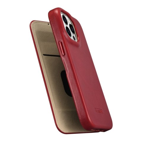 Skórzane etui iPhone 14 Pro Max z klapką magnetyczne MagSafe CE Oil Wax Premium Leather bordowy Skórzane etui iPhone 14 Pro Max z klapką magnetyczne MagSafe CE Oil Wax Premium Leather bordowy