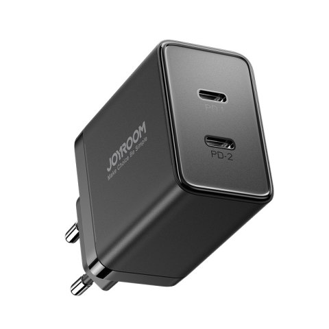 Szybka ładowarka sieciowa 40W 2x USB-C QC PD czarna Szybka ładowarka sieciowa 40W 2x USB-C QC PD czarna