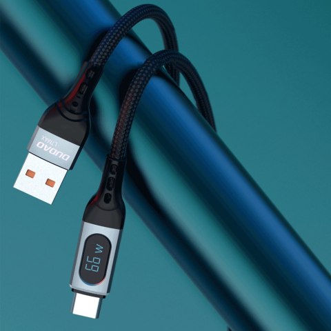 Kabel przewód USB - USB-C szybkie ładowanie wyświetlacz PD 66W 1m czarny Kabel przewód USB - USB-C szybkie ładowanie wyświetlacz PD 66W 1m czarny