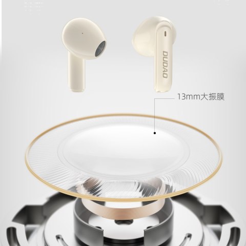 Bezprzewodowe słuchawki TWS Dudao U18Pro Bluetooth 5.3 beżowe Bezprzewodowe słuchawki TWS Dudao U18Pro Bluetooth 5.3 beżowe