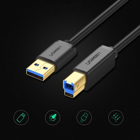 Kabel przewód do drukarki USB-A - USB-B 5Gb/s 2m czarny Kabel przewód do drukarki USB-A - USB-B 5Gb/s 2m czarny