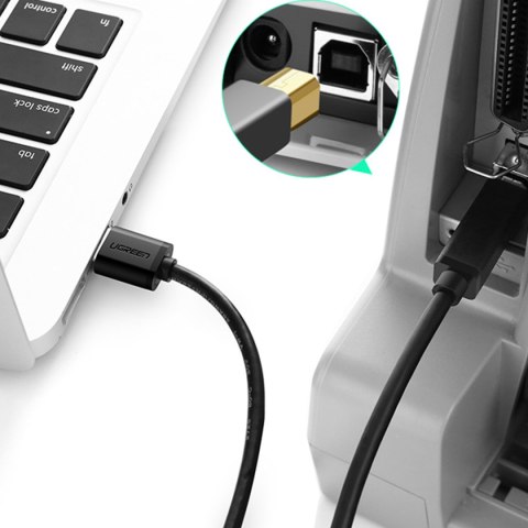 Kabel przewód do drukarki USB-A - USB-B 5Gb/s 2m czarny Kabel przewód do drukarki USB-A - USB-B 5Gb/s 2m czarny