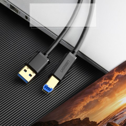 Kabel przewód do drukarki USB-A - USB-B 5Gb/s 2m czarny Kabel przewód do drukarki USB-A - USB-B 5Gb/s 2m czarny