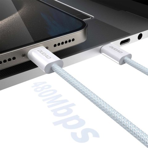 Wytrzymały przewód kabel UCB-C PD 60W w oplocie z włókna węglowego 1m jasno niebieski Wytrzymały przewód kabel UCB-C PD 60W w oplocie z włókna węglowego 1m jasno niebieski