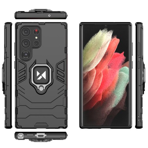 Etui pancerny pokrowiec do Samsung Galaxy S23 Ultra uchwyt magnetyczny Ring Armor czarny Etui pancerny pokrowiec do Samsung Galaxy S23 Ultra uchwyt magnetyczny Ring Armor czarny