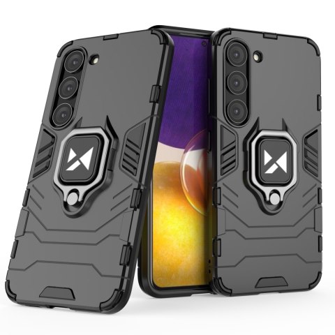 Etui pancerny pokrowiec do Samsung Galaxy S23 uchwyt magnetyczny Ring Armor czarny Etui pancerny pokrowiec do Samsung Galaxy S23 uchwyt magnetyczny Ring Armor czarny