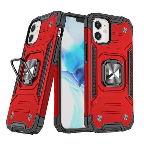 Etui pancerny pokrowiec do iPhone 14 uchwyt magnetyczny Ring Armor czerwony Etui pancerny pokrowiec do iPhone 14 uchwyt magnetyczny Ring Armor czerwony