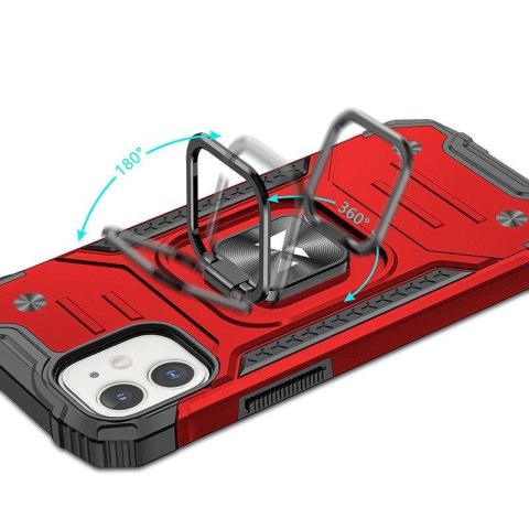 Etui pancerny pokrowiec do iPhone 14 uchwyt magnetyczny Ring Armor czerwony Etui pancerny pokrowiec do iPhone 14 uchwyt magnetyczny Ring Armor czerwony