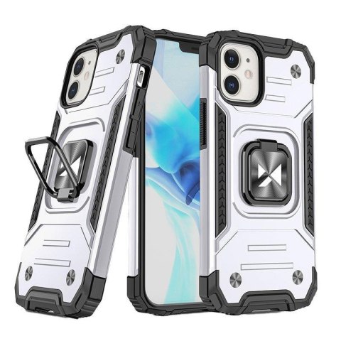 Etui pancerny pokrowiec do iPhone 14 uchwyt magnetyczny Ring Armor srebrny Etui pancerny pokrowiec do iPhone 14 uchwyt magnetyczny Ring Armor srebrny