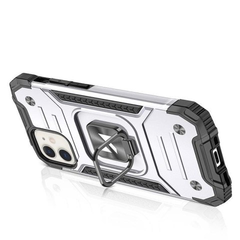 Etui pancerny pokrowiec do iPhone 14 uchwyt magnetyczny Ring Armor srebrny Etui pancerny pokrowiec do iPhone 14 uchwyt magnetyczny Ring Armor srebrny