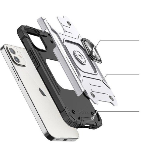 Etui pancerny pokrowiec do iPhone 14 uchwyt magnetyczny Ring Armor srebrny Etui pancerny pokrowiec do iPhone 14 uchwyt magnetyczny Ring Armor srebrny