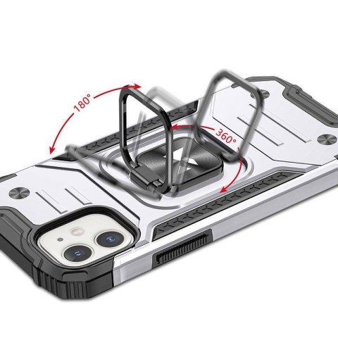 Etui pancerny pokrowiec do iPhone 14 uchwyt magnetyczny Ring Armor srebrny Etui pancerny pokrowiec do iPhone 14 uchwyt magnetyczny Ring Armor srebrny