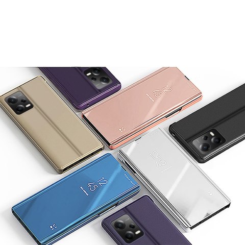 Błyszczące etui z klapką do Xiaomi 13 Lite Clear View Case czarny Błyszczące etui z klapką do Xiaomi 13 Lite Clear View Case czarny