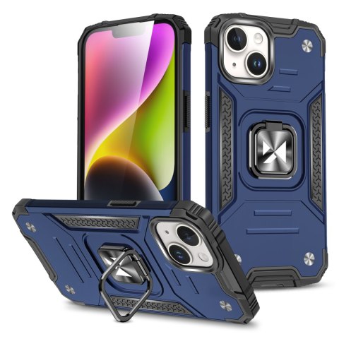 Pancerne etui z uchwytem na palec do iPhone 15 Plus Ring Armor niebieski Pancerne etui z uchwytem na palec do iPhone 15 Plus Ring Armor niebieski