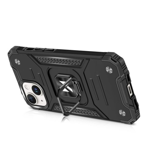 Pancerne etui z uchwytem na palec do iPhone 15 Plus Ring Armor niebieski Pancerne etui z uchwytem na palec do iPhone 15 Plus Ring Armor niebieski