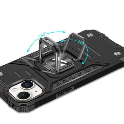 Pancerne etui z uchwytem na palec do iPhone 15 Plus Ring Armor srebrny Pancerne etui z uchwytem na palec do iPhone 15 Plus Ring Armor srebrny