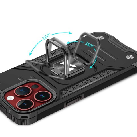 Pancerne etui z uchwytem na palec do iPhone 15 Pro Ring Armor różowe złoto Pancerne etui z uchwytem na palec do iPhone 15 Pro Ring Armor różowe złoto