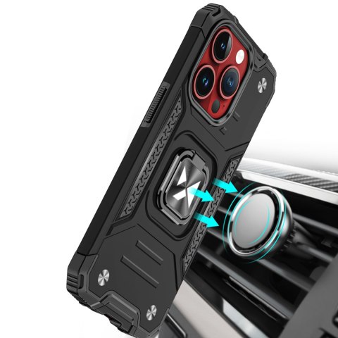 Pancerne etui z uchwytem na palec do iPhone 15 Pro Ring Armor różowe złoto Pancerne etui z uchwytem na palec do iPhone 15 Pro Ring Armor różowe złoto