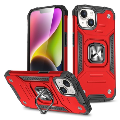 Pancerne etui z uchwytem na palec do iPhone 15 Ring Armor czerwony Pancerne etui z uchwytem na palec do iPhone 15 Ring Armor czerwony
