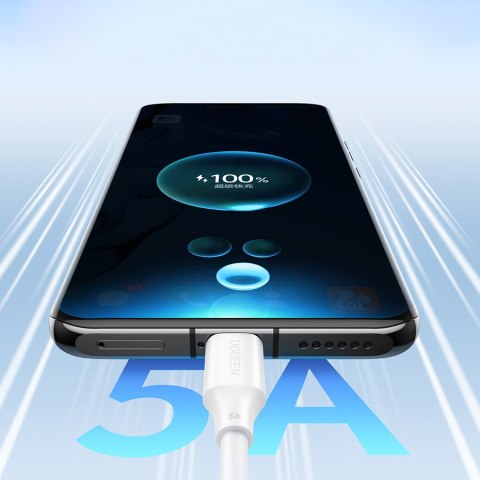 Kabel przewód USB-C PD QC 100W 5A 480Mb/s 1m biały Kabel przewód USB-C PD QC 100W 5A 480Mb/s 1m biały