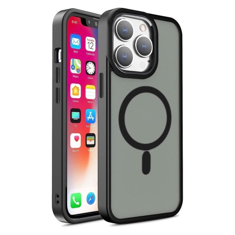 Magnetyczne etui z MagSafe do iPhone 15 otworki pod smycz czarne Magnetyczne etui z MagSafe do iPhone 15 otworki pod smycz czarne