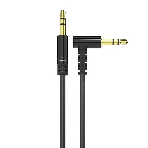Kątowy kabel przewód audio AUX mini jack 3.5mm 1m czarny Kątowy kabel przewód audio AUX mini jack 3.5mm 1m czarny