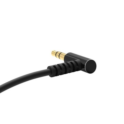 Kątowy kabel przewód audio AUX mini jack 3.5mm 1m czarny Kątowy kabel przewód audio AUX mini jack 3.5mm 1m czarny