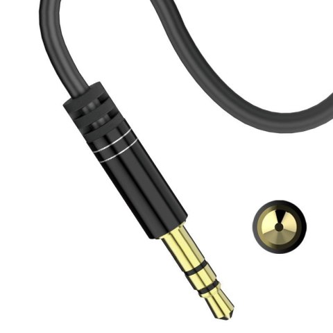 Kątowy kabel przewód audio AUX mini jack 3.5mm 1m czarny Kątowy kabel przewód audio AUX mini jack 3.5mm 1m czarny