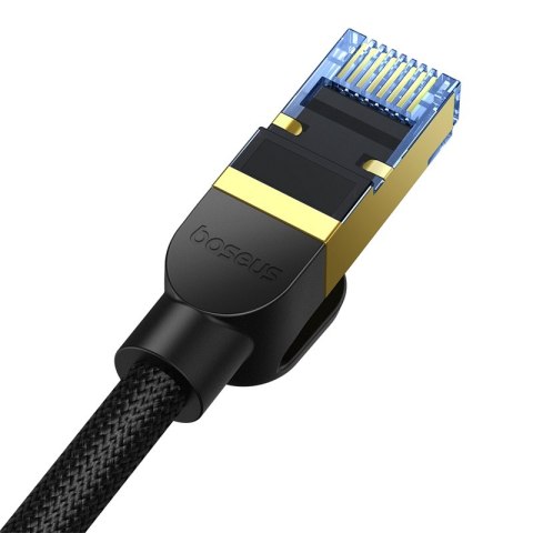 Szybki kabel sieciowy LAN RJ45 cat.7 10Gbps plecionka 15m czarny Szybki kabel sieciowy LAN RJ45 cat.7 10Gbps plecionka 15m czarny