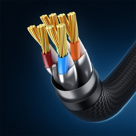 Szybki kabel sieciowy LAN RJ45 cat.7 10Gbps plecionka 15m czarny Szybki kabel sieciowy LAN RJ45 cat.7 10Gbps plecionka 15m czarny
