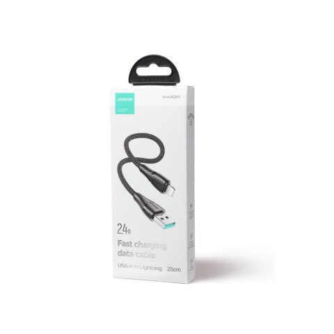 Kabel przewód do iPhone USB - Lightning 2.4A 0.25m czarny Kabel przewód do iPhone USB - Lightning 2.4A 0.25m czarny