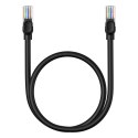Kabel przewód sieciowy Ethernet Cat 5 RJ-45 1000Mb/s skrętka 0.5m czarny