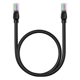 Kabel przewód sieciowy Ethernet Cat 5 RJ-45 1000Mb/s skrętka 0.5m czarny