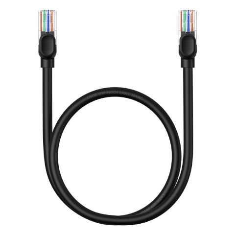 Kabel przewód sieciowy Ethernet Cat 5 RJ-45 1000Mb/s skrętka 0.5m czarny Kabel przewód sieciowy Ethernet Cat 5 RJ-45 1000Mb/s skrętka 0.5m czarny
