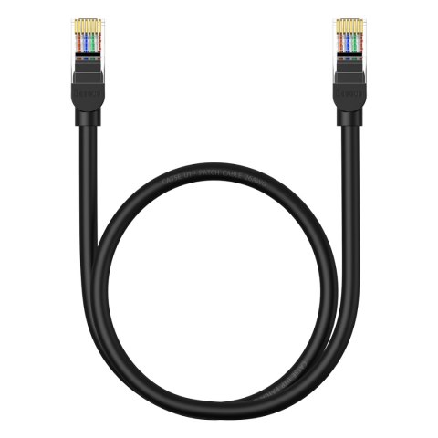 Kabel przewód sieciowy Ethernet Cat 5 RJ-45 1000Mb/s skrętka 0.5m czarny Kabel przewód sieciowy Ethernet Cat 5 RJ-45 1000Mb/s skrętka 0.5m czarny