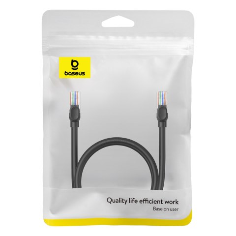 Kabel przewód sieciowy Ethernet Cat 5 RJ-45 1000Mb/s skrętka 1m czarny Kabel przewód sieciowy Ethernet Cat 5 RJ-45 1000Mb/s skrętka 1m czarny