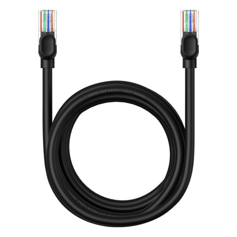 Kabel przewód sieciowy Ethernet Cat 5 RJ-45 1000Mb/s skrętka 3m czarny Kabel przewód sieciowy Ethernet Cat 5 RJ-45 1000Mb/s skrętka 3m czarny