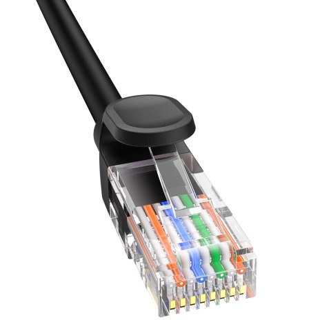 Kabel przewód sieciowy Ethernet Cat 5 RJ-45 1000Mb/s skrętka 3m czarny Kabel przewód sieciowy Ethernet Cat 5 RJ-45 1000Mb/s skrętka 3m czarny