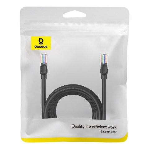 Kabel przewód sieciowy Ethernet Cat 5 RJ-45 1000Mb/s skrętka 8m czarny Kabel przewód sieciowy Ethernet Cat 5 RJ-45 1000Mb/s skrętka 8m czarny