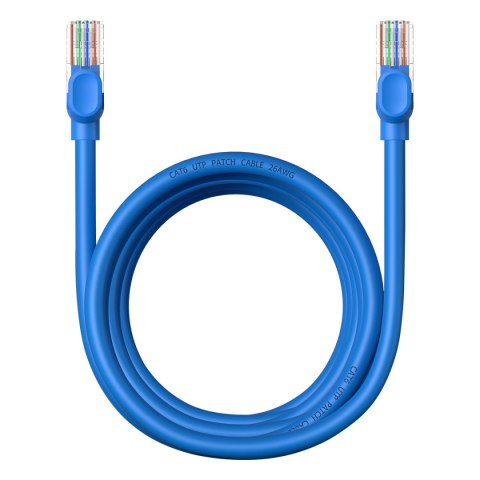 Kabel przewód sieciowy Ethernet Cat 6 RJ-45 1000Mb/s skrętka 3m niebieski Kabel przewód sieciowy Ethernet Cat 6 RJ-45 1000Mb/s skrętka 3m niebieski