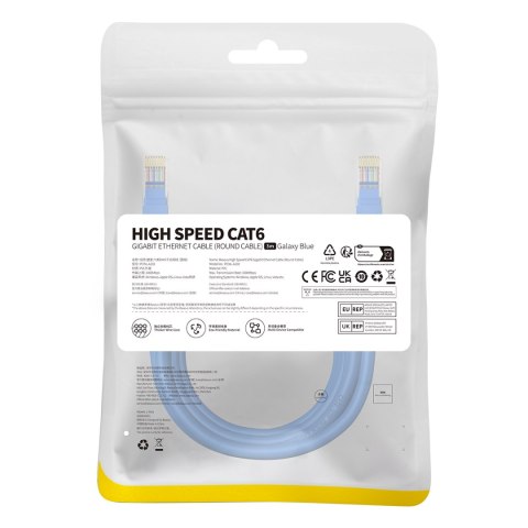 Kabel przewód sieciowy Ethernet Cat 6 RJ-45 1000Mb/s skrętka 3m niebieski Kabel przewód sieciowy Ethernet Cat 6 RJ-45 1000Mb/s skrętka 3m niebieski