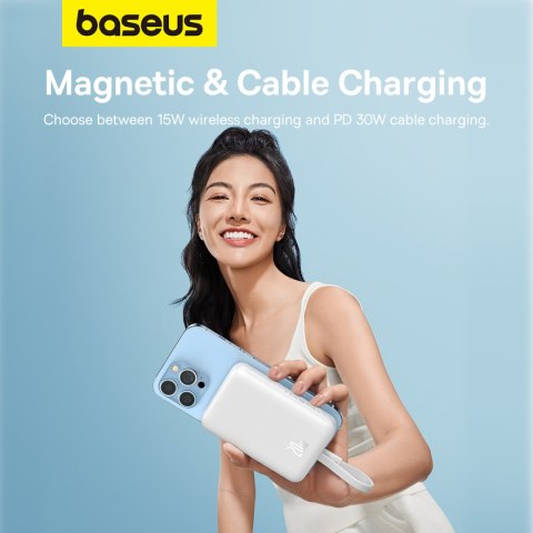 Mini Powerbank MagSafe 10000mAh 20W z kablem Lightning do iPhone 0.3m biały Mini Powerbank MagSafe 10000mAh 20W z kablem Lightning do iPhone 0.3m biały