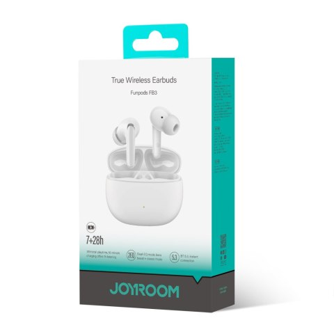 Słuchawki bezprzewodowe TWS Funpods Series JR-FB3 Bluetooth 5.3 białe Słuchawki bezprzewodowe TWS Funpods Series JR-FB3 Bluetooth 5.3 białe