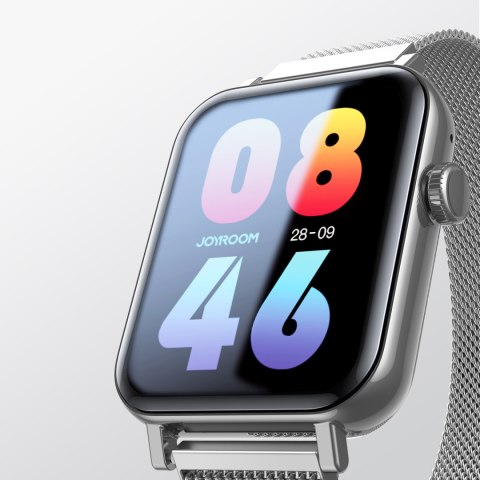 Smartwatch obraz w jakości HD z funkcją odbierania połączeń JR-FT5 IP68 srebrny Smartwatch obraz w jakości HD z funkcją odbierania połączeń JR-FT5 IP68 srebrny