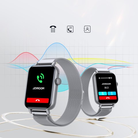 Smartwatch obraz w jakości HD z funkcją odbierania połączeń JR-FT5 IP68 srebrny Smartwatch obraz w jakości HD z funkcją odbierania połączeń JR-FT5 IP68 srebrny
