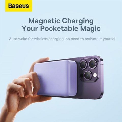Powerbank Magnetic Mini 20000 mAh 20W + kabel USB-C fioletowy Powerbank Magnetic Mini 20000 mAh 20W + kabel USB-C fioletowy